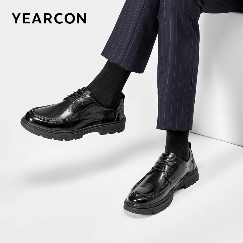 意尔康男鞋2025秋季新款真皮牛皮商务休闲鞋男士新郎婚鞋59155W