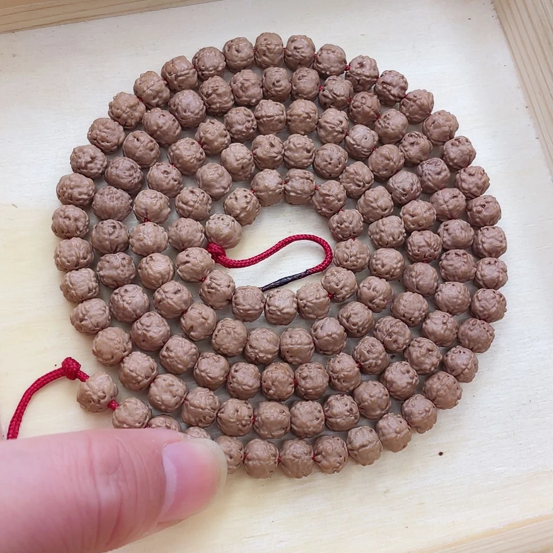 金刚菩提手串来***茶原皮色精工毕业原装佛手大尺寸108