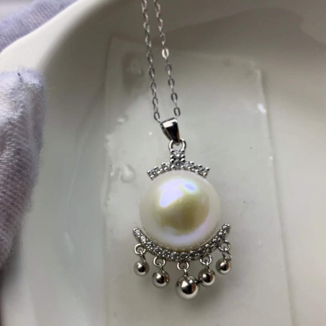 银S925镶嵌颈饰淡水珍珠