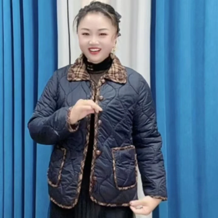 棉衣短款休闲棉衣潮流网红百搭洋气保暖纯色常规压花外套棉服