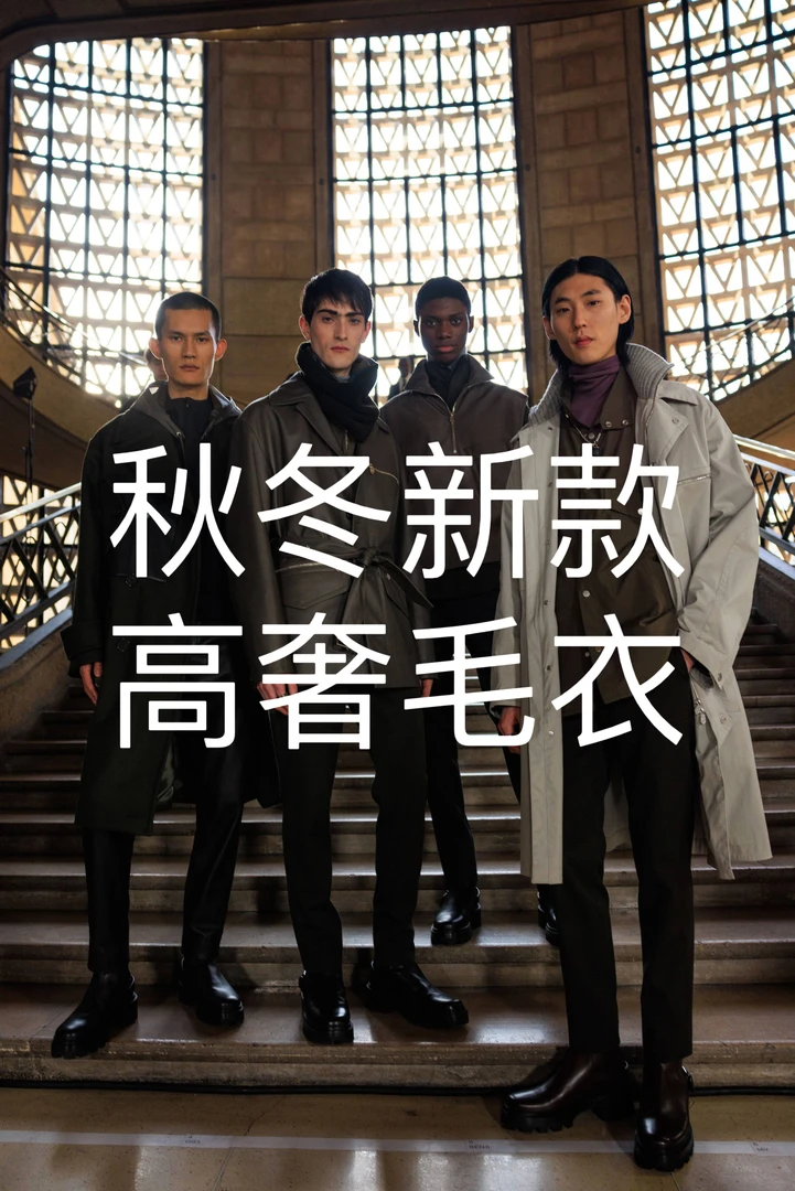 【鑫】秋冬高端针织提花开衫毛衣男士轻奢加厚针织衫