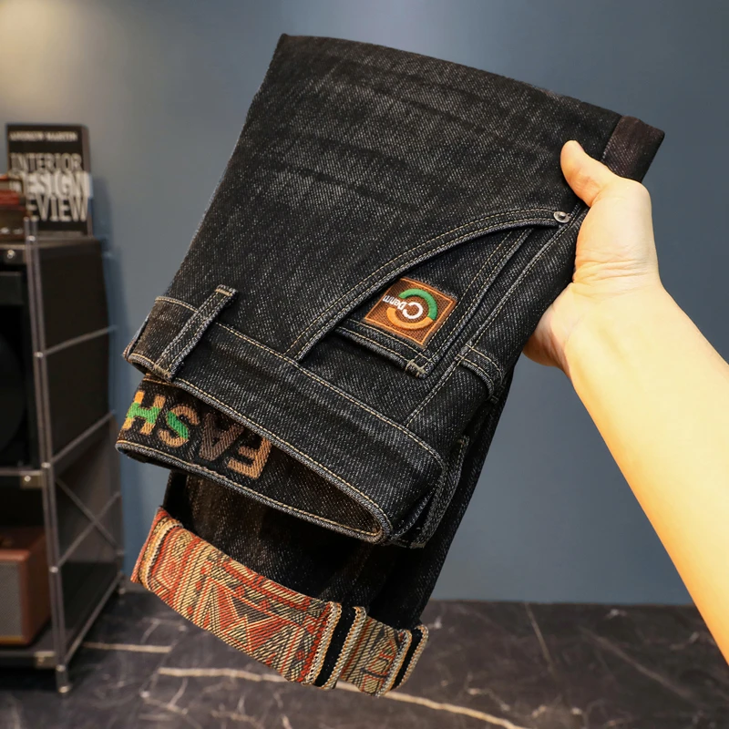 秋冬新品2025男士牛仔裤欧版小直筒弹力宽松简约百搭韩版潮流