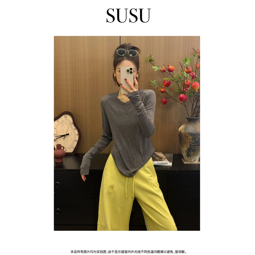 2025春季新款【午后阳光】极简百搭拼接插肩T恤