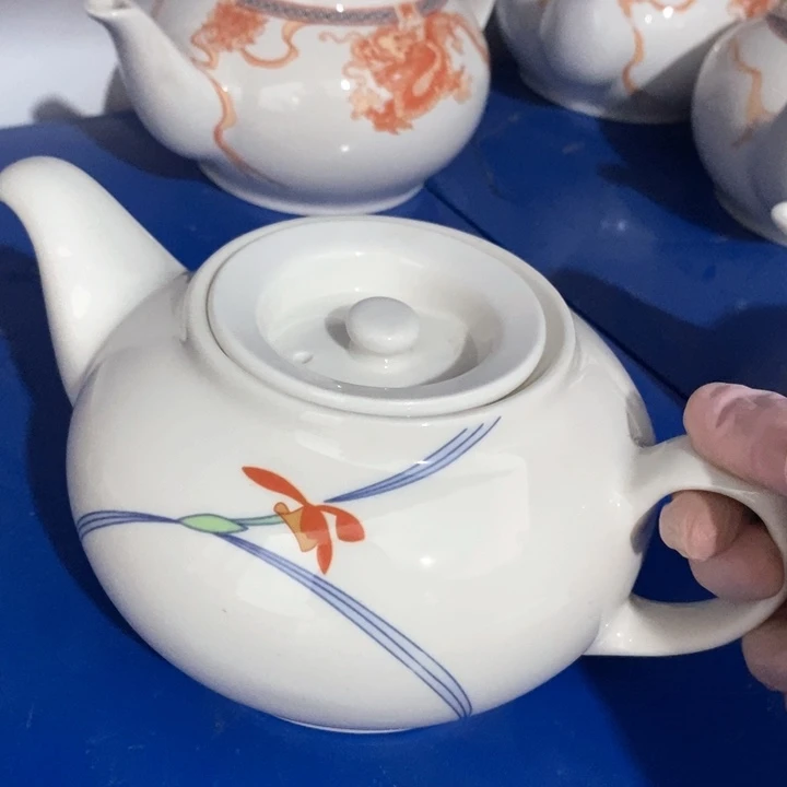瓷片磁州窑强化瓷多孔壶约600ml