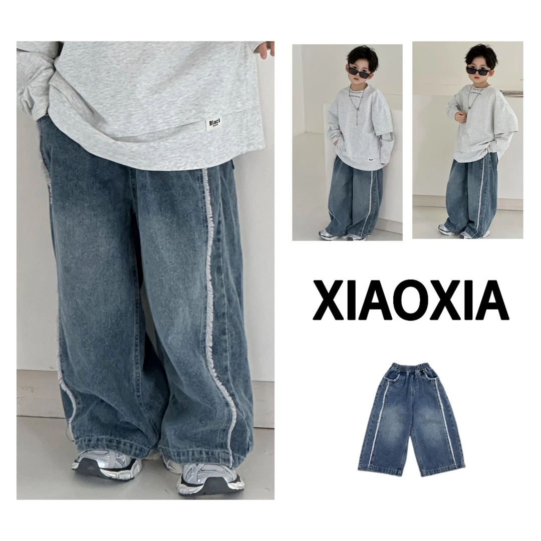 XXJ 2292 边野絮语【毛边蓝调】设计感直筒牛仔裤