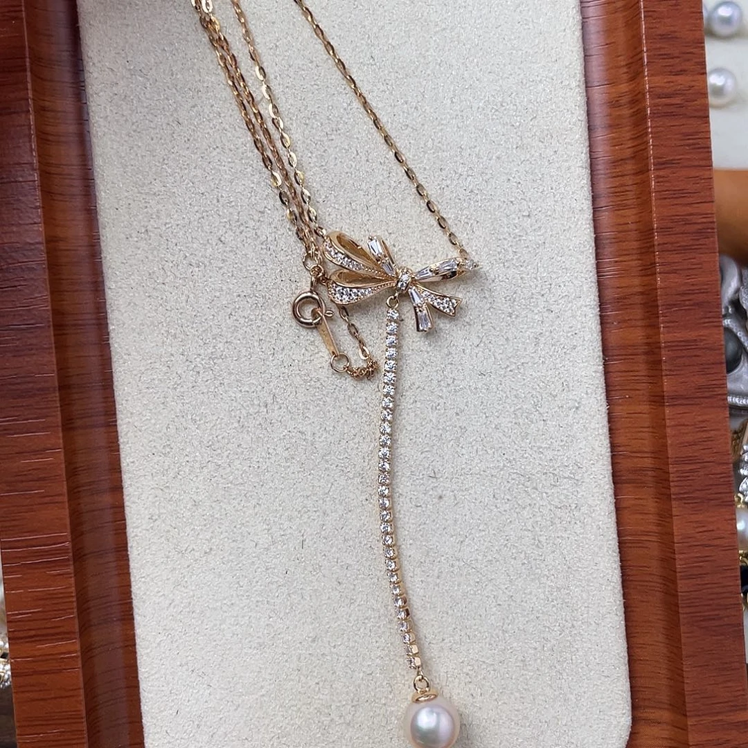 海水珍珠银S925镶嵌颈饰