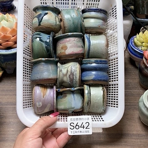 紫砂花盆642微瑕品口径3到4左右