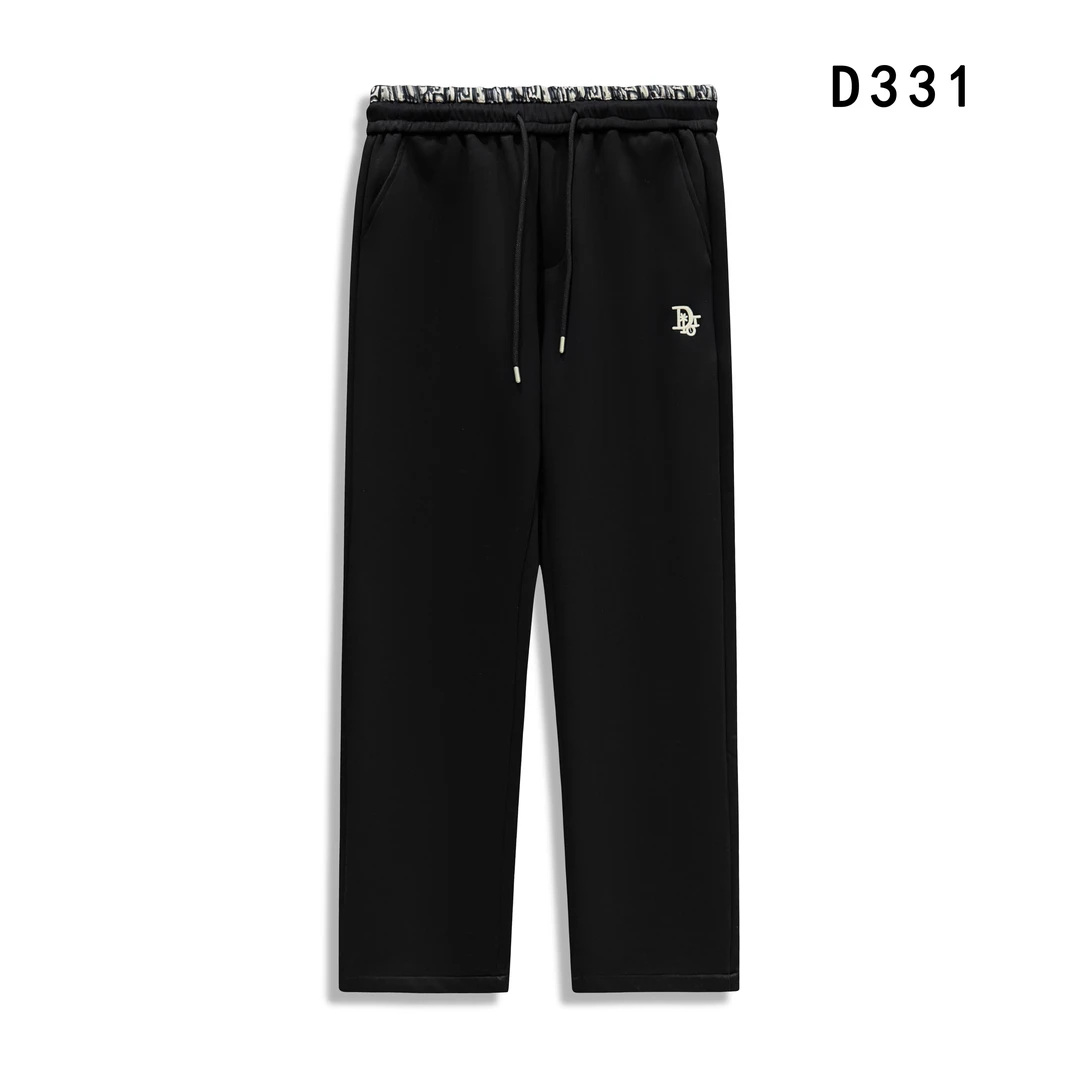HI-D331-春秋运动百搭休闲宽松潮牌直筒时尚中腰刺绣小标休闲裤
