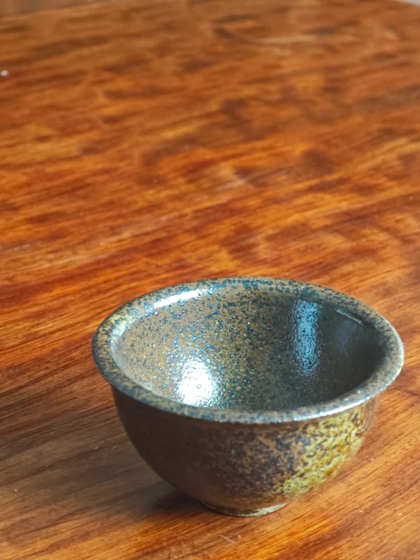 隱樂 宜兴紫砂 大缸杯 黄龙山原矿段泥 170ml 柴烧 半手工制作