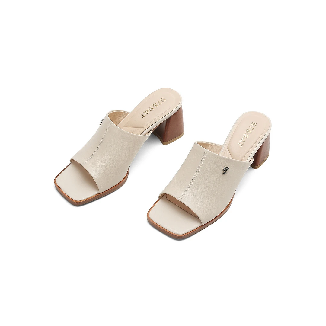 耐磨增高女凉拖高跟时装拖鞋女夏季外穿漏脚趾休闲穆勒拖鞋