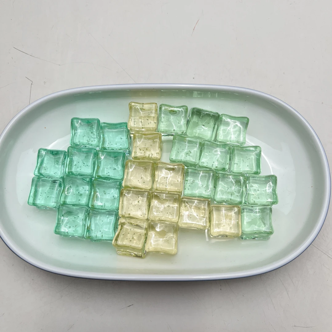 （薄荷之夏）细闪夜光仿真冰块手工diy树脂摆件