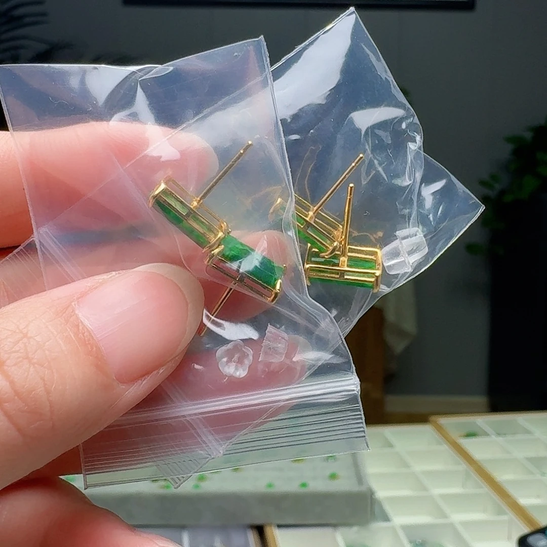 翡翠银S925镶嵌耳饰多样性发货其一