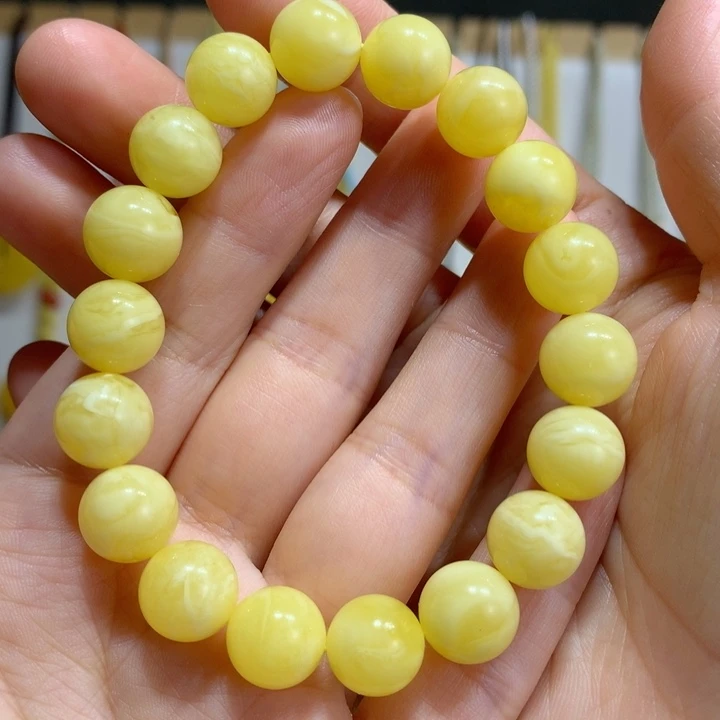 蜜蜡未镶嵌手链11mm