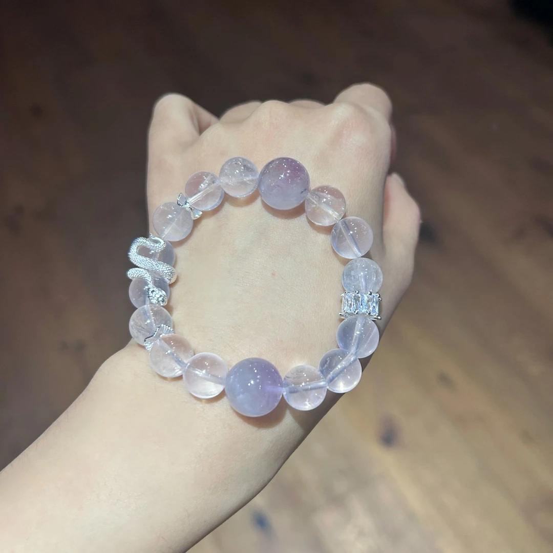 白水晶+紫水晶 蛇年款 颜色微差多样性发其一