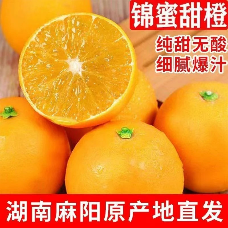 正宗麻阳甜橙冰糖橙新鲜水果现摘现发清甜多汁产地直发锦蜜批发