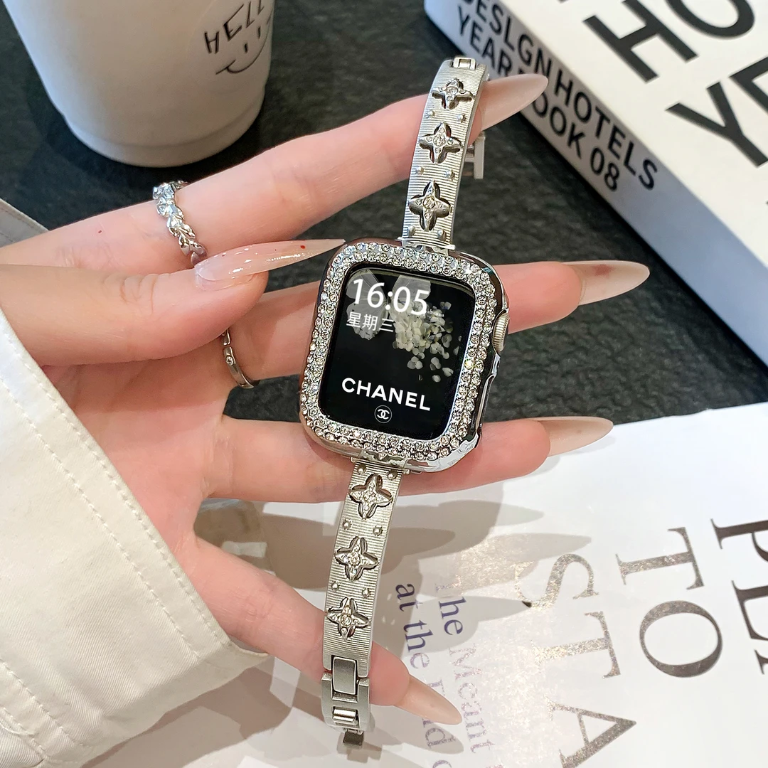 UhADa适用苹果手表表带高级金属布契拉提手镯applewatch表带智能