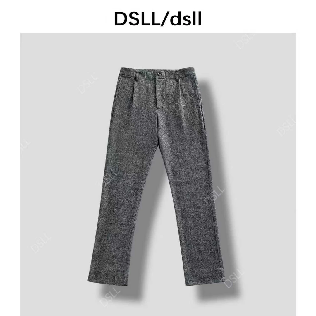 新品 男款微锥羊毛混织质感休闲裤标准版型D25177