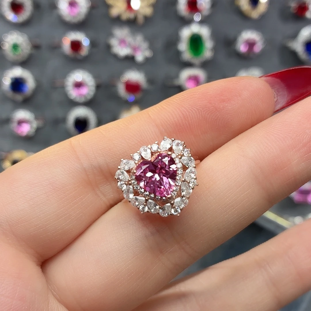 925银培育帕帕拉恰色粉蓝宝