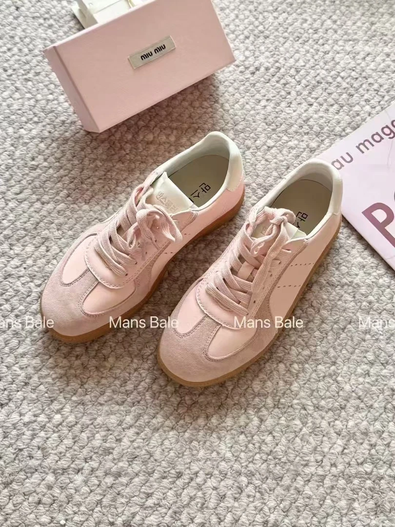 5045-19 德训鞋女2025新款复古百搭运动休闲鞋平底阿甘鞋女款