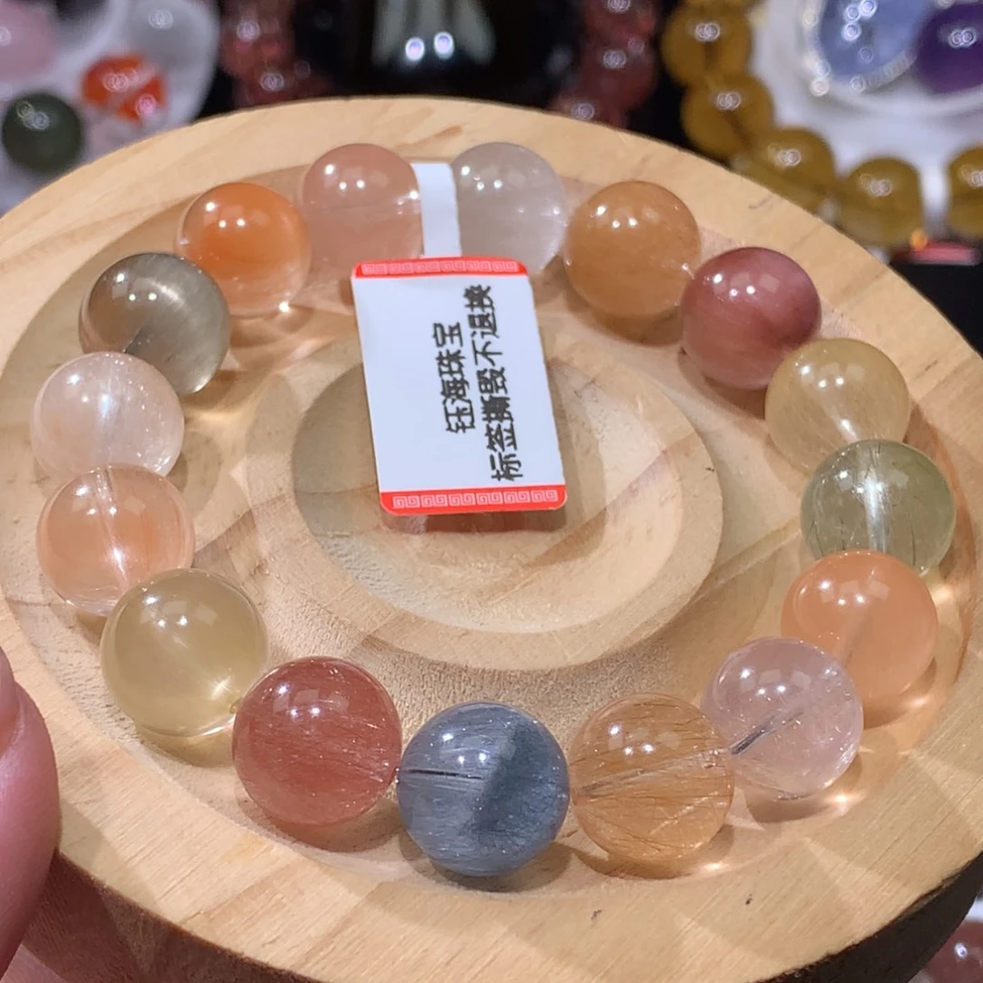 水晶未镶嵌手链彩兔毛12mm