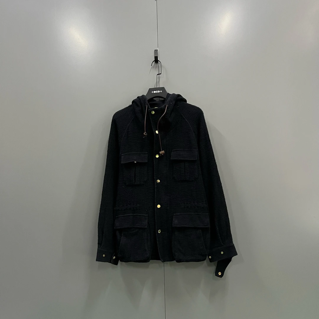 95新 maje jp922 304768  黑色连帽外套 52码