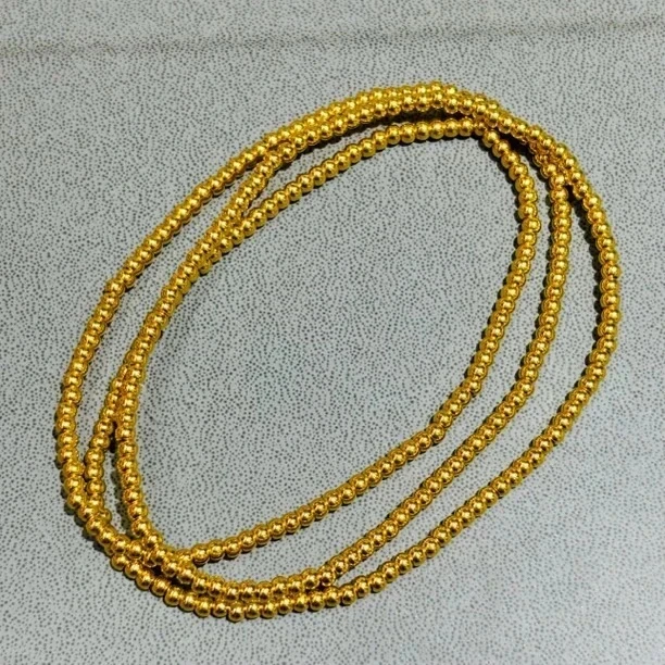 【水贝至诚珠宝】足金999简约金珠三圈（足金金珠280粒）加1粒大顶珠