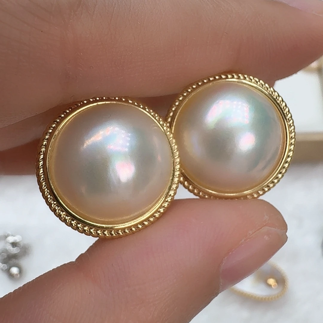 未镶嵌拼合珍珠（马贝珠）耳饰