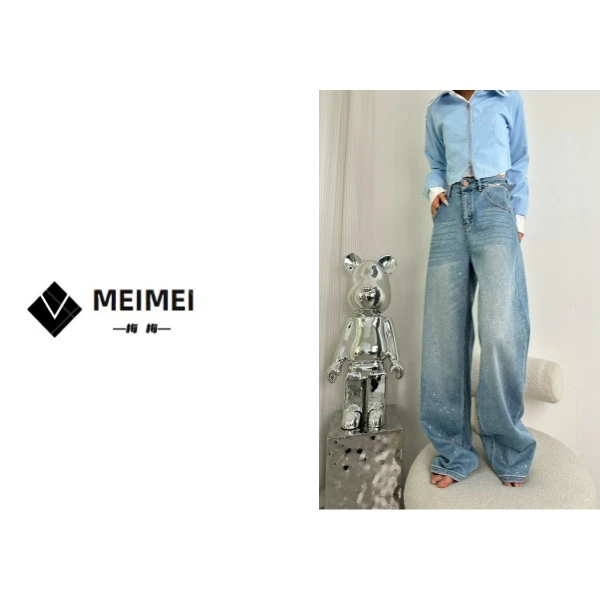 XMM.<彩色星空裤>2025春款休闲时尚百搭星空剪影弯刀裤-25一30