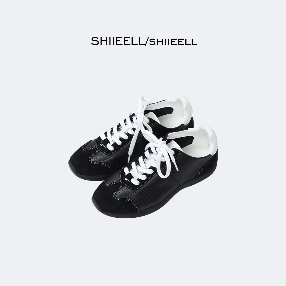 SHIIEELL 时尚百搭低帮透气两色经典复古拼色洋气休闲鞋W5115