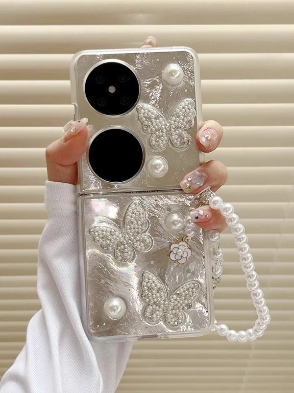 高级感立体蝴蝶适用华为pocket2手机壳折叠小米mixflip荣耀vflip2