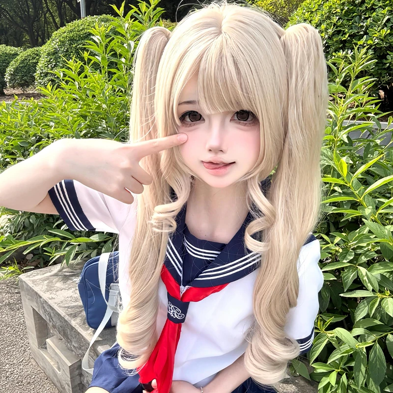 艾丽卷卷lolita假发女长发网红日常仿真发抓夹双马尾齐刘海假发套