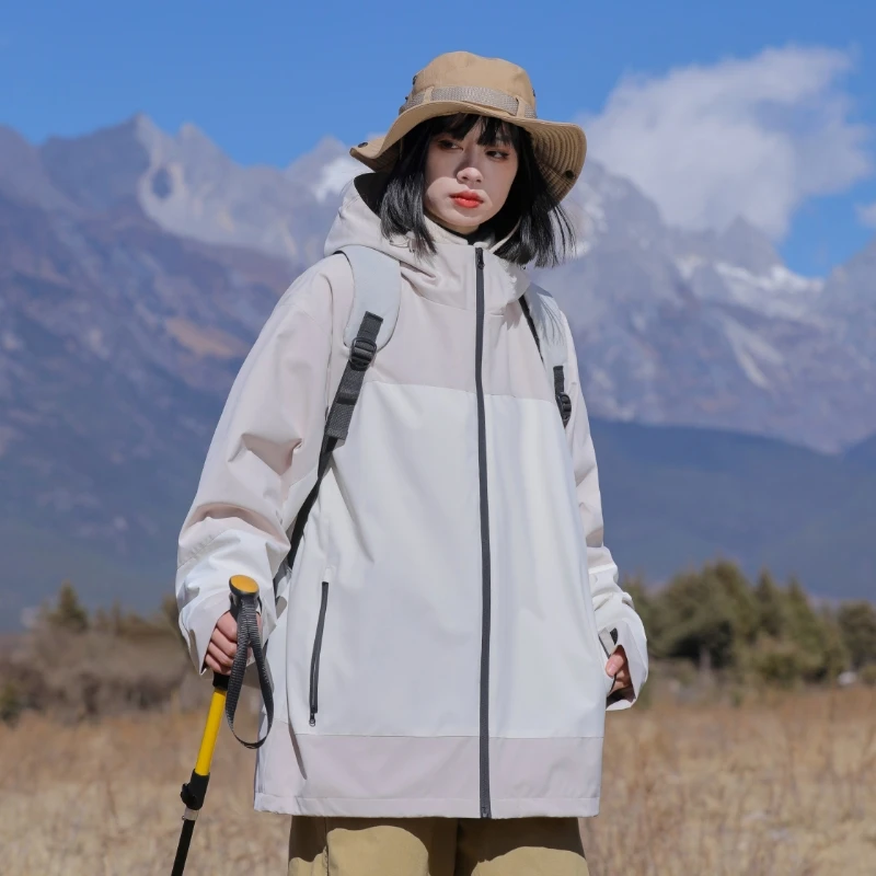 2025春秋季时尚机能单外套男女士情侣户外防风防水撞色休闲夹克
