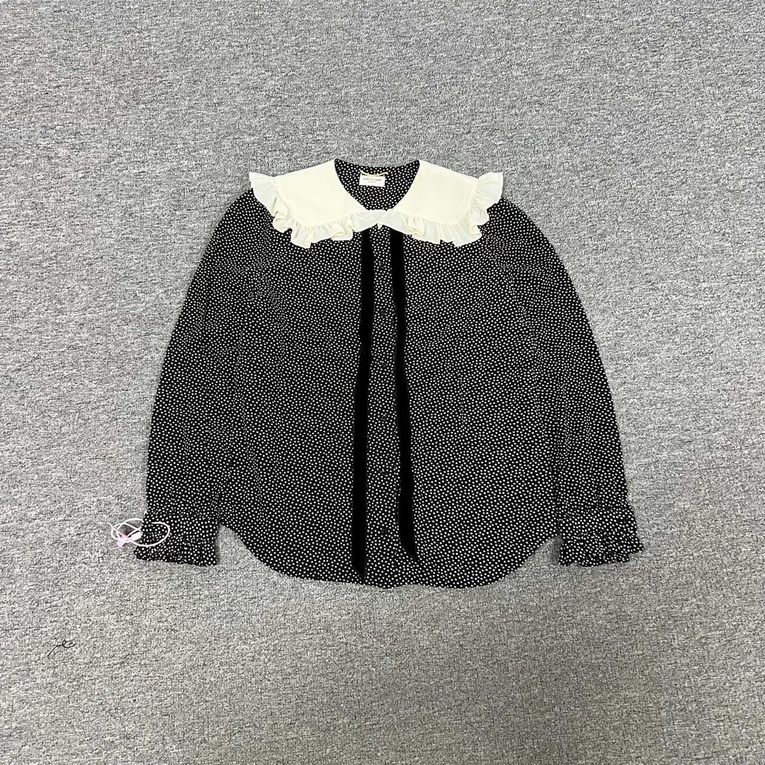 99新 AMIPARIS slp 真丝波点娃娃领衬衫