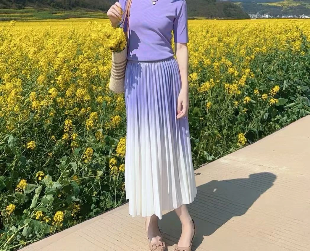 2025新款气质显瘦渐变半身裙214