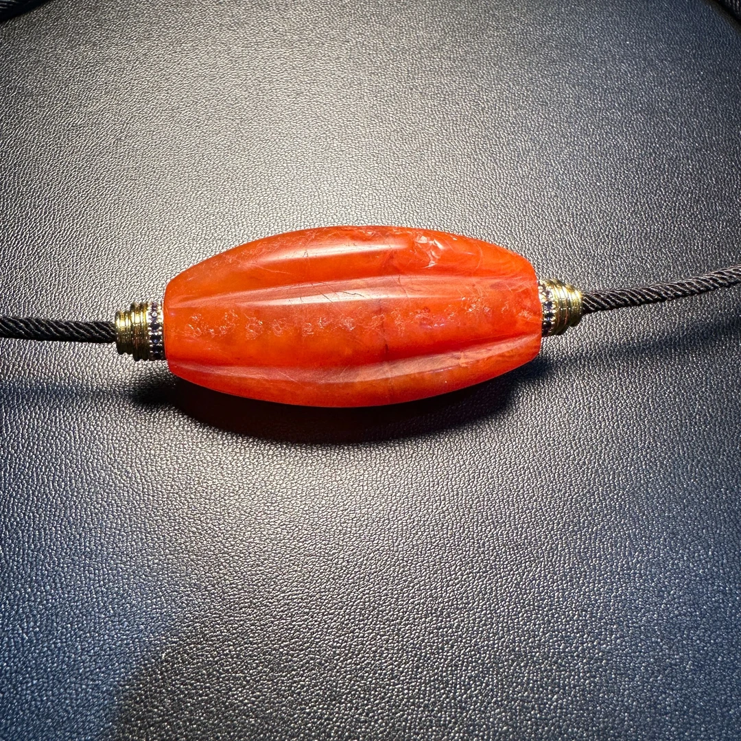20世纪南红玛瑙 瓜棱珠挂件 /18*50.2mm 333-1116