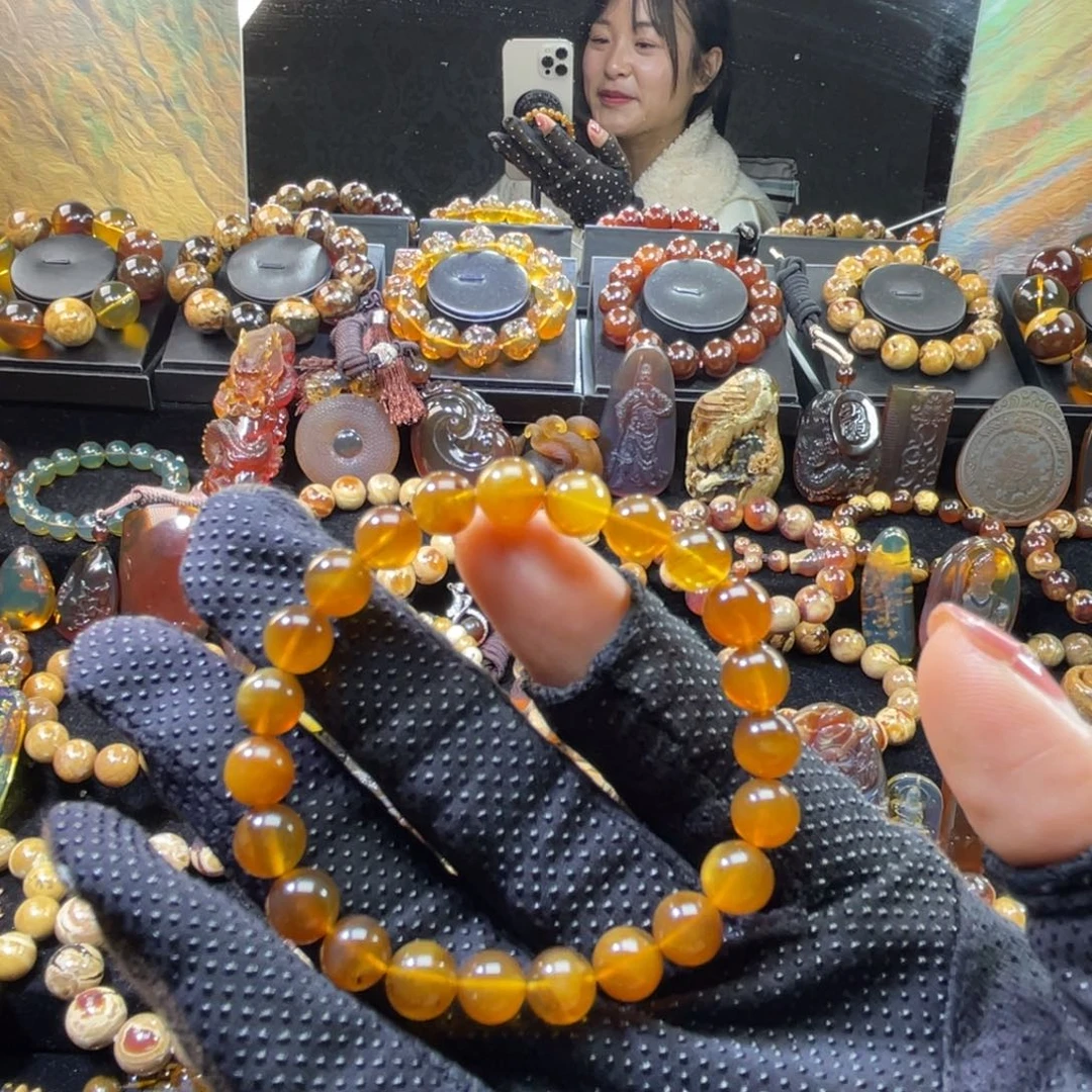 琥珀手链未镶嵌蜜蜡0.8