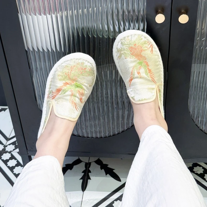 纯手工舒适休闲老北京布鞋女鞋夏季透气平底中国风千层底孕妇百搭