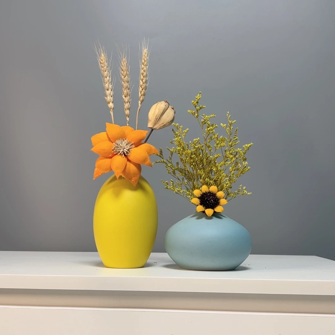 陶瓷花瓶景德镇手作陶瓷花瓶摆件无孔