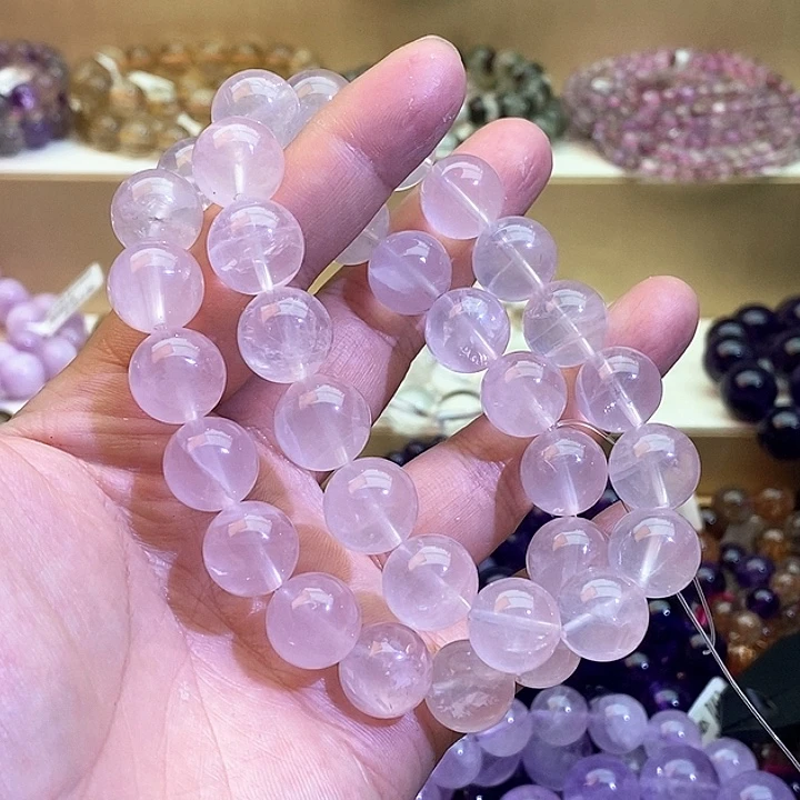 水晶手链未镶嵌粉水晶12+