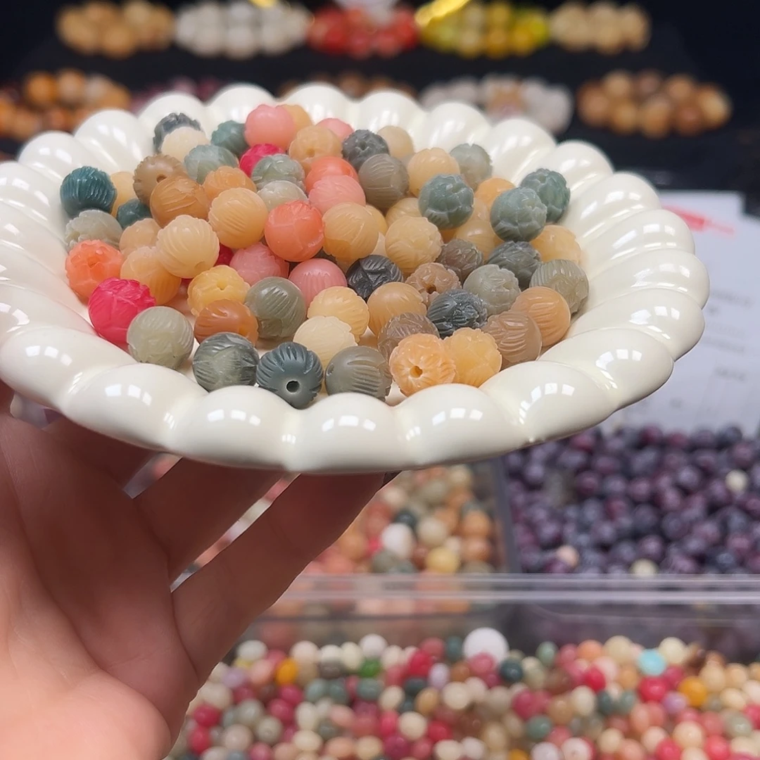 菩提根/象牙果手串多宝步步生莲20颗