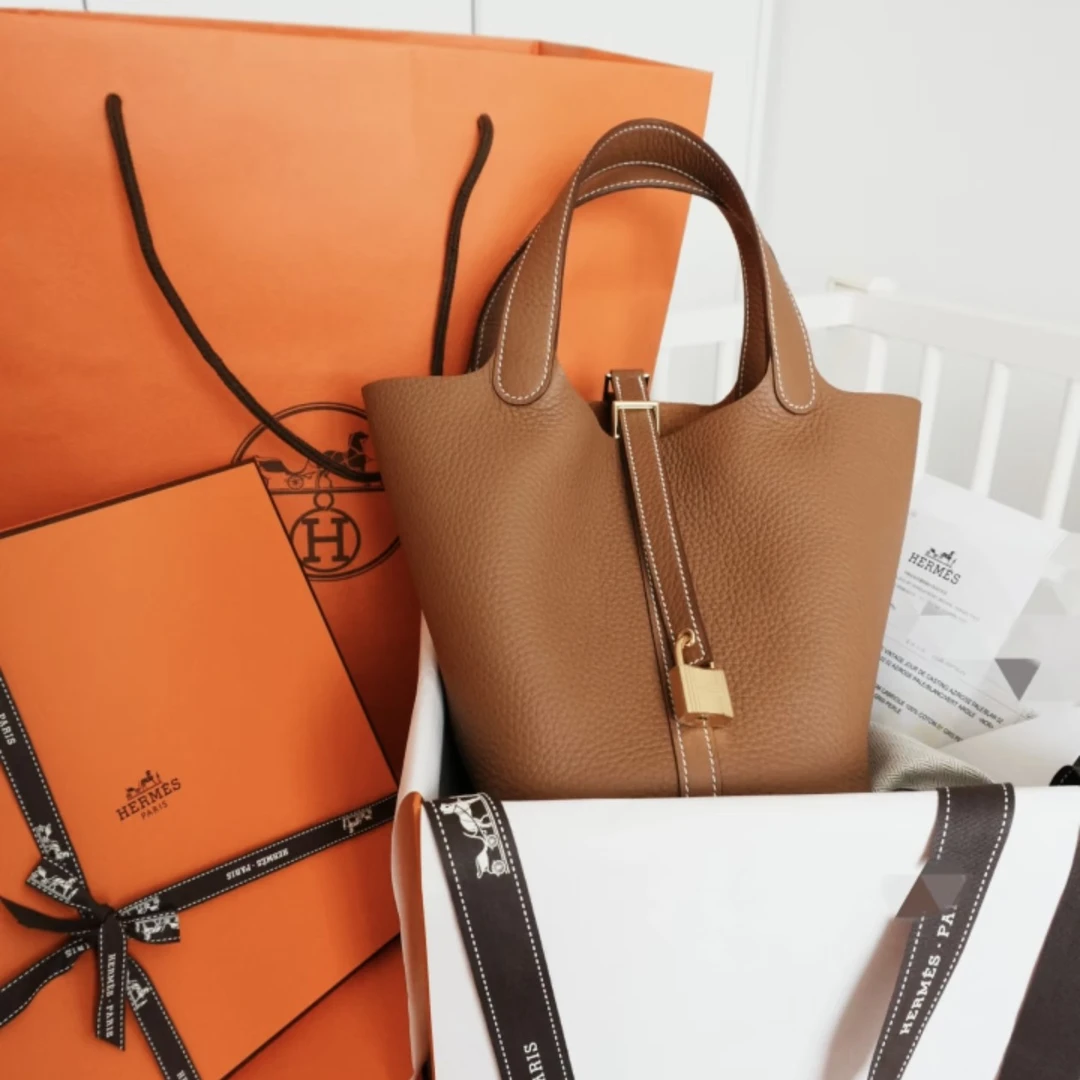99新 Hermes/爱马仕 爱马仕金棕金扣菜篮子 25090080-03