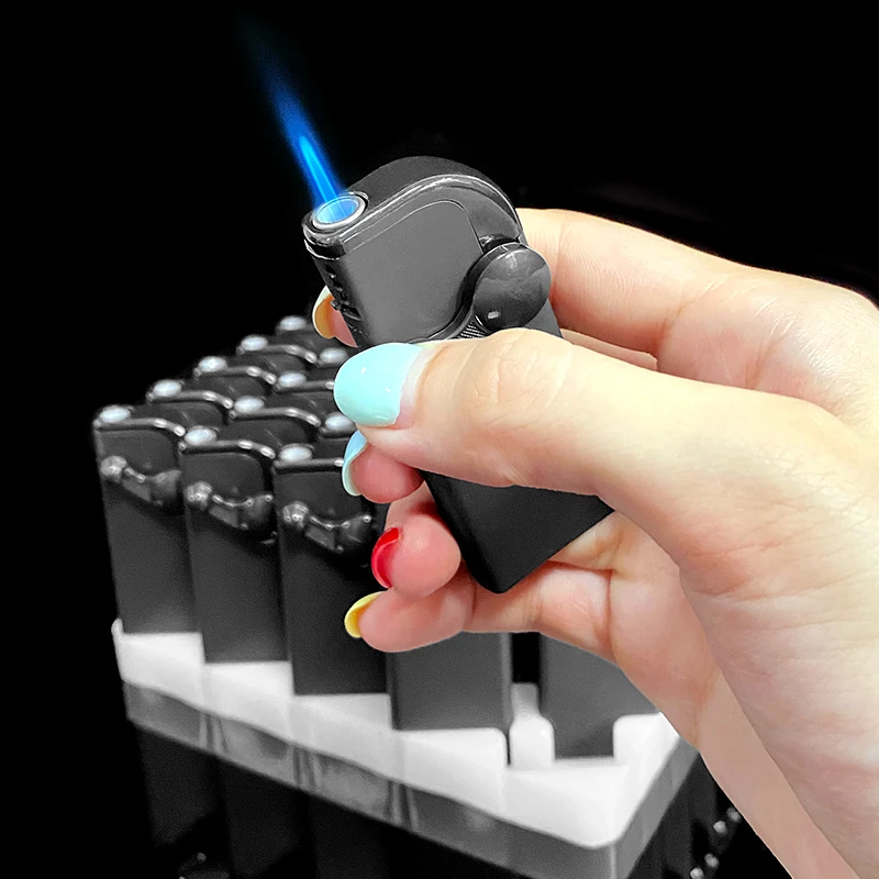 2025爆款防风直冲打火机复古风摇臂打火机可充气肤感新款送男友