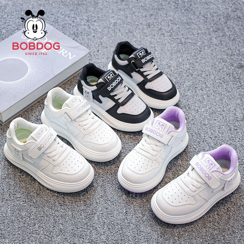 巴布豆儿童小白鞋2025秋季新男童板鞋女童皮面运动鞋YT