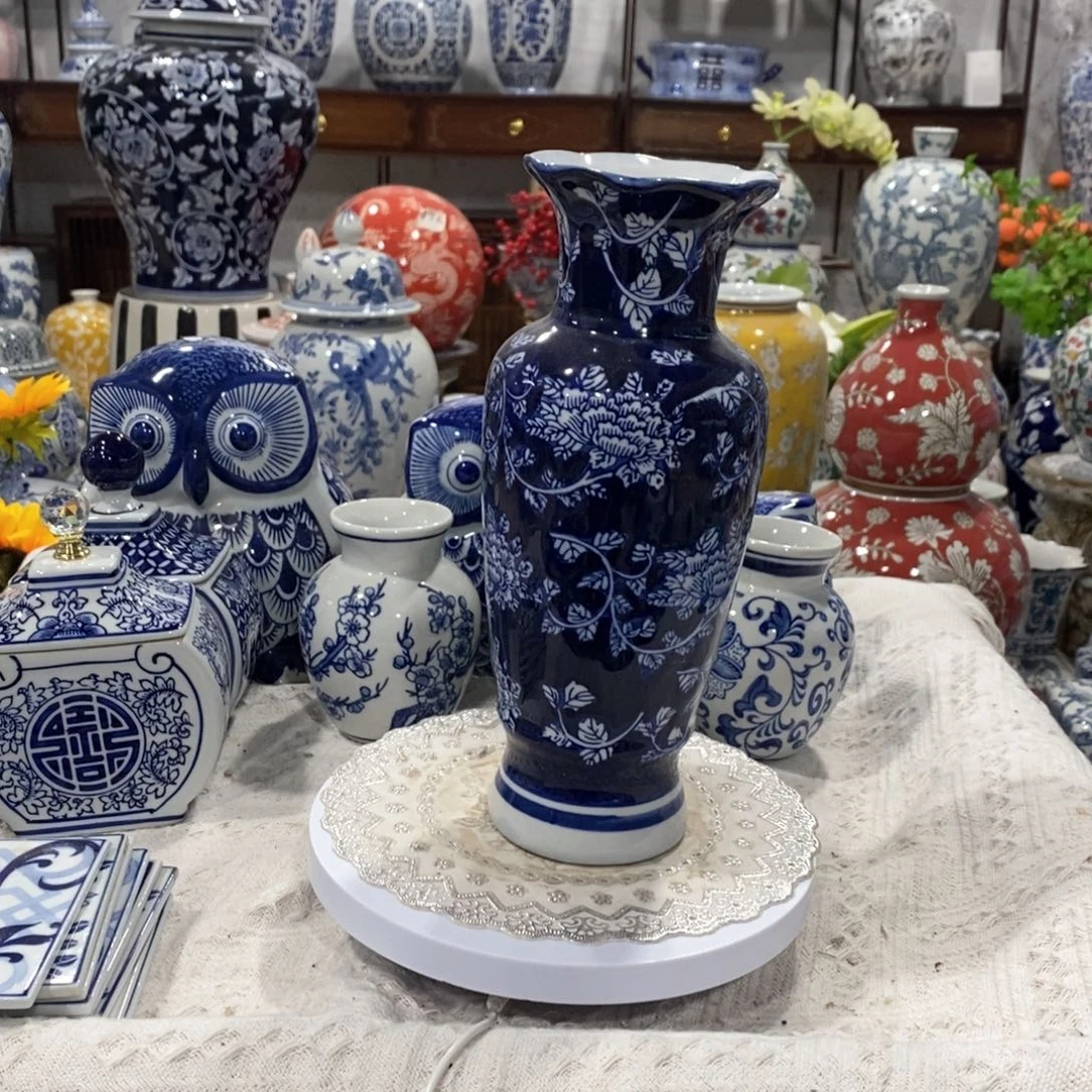 【闪购商品】摆件蓝底花瓶摆件……
