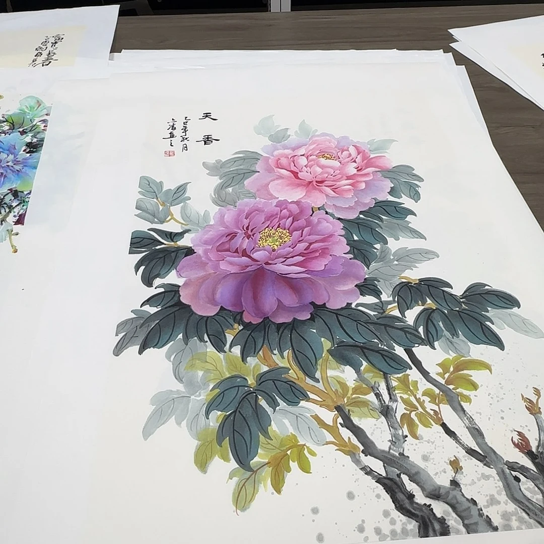 国画国画作品山水花鸟