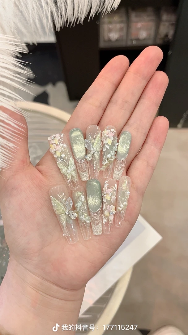 【绿野仙踪】夏季重工雕花清透 张呼呼纯手工穿戴甲