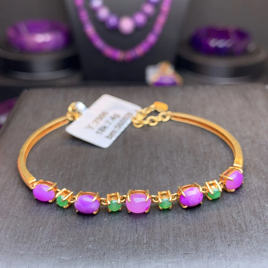 苏纪石（舒俱来）18K金镶嵌手链