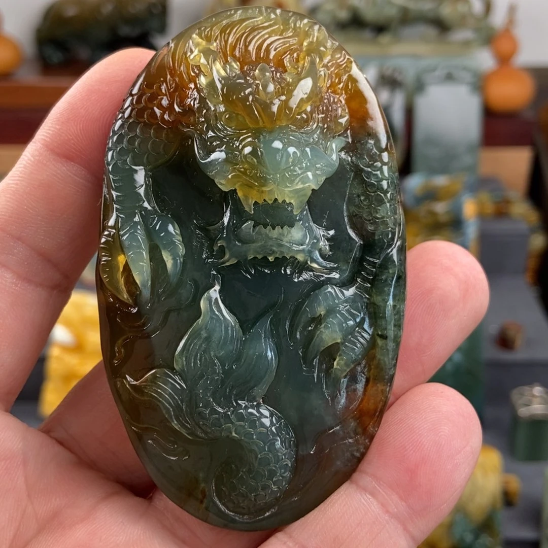 岫玉未镶嵌挂件牌子