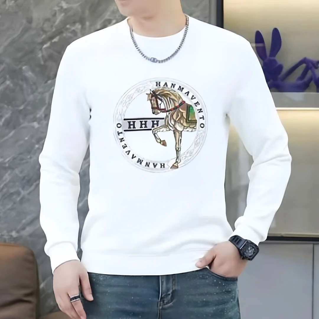 欧洲站秋季男士长袖卫衣t恤莫代尔潮牌修身时尚打底衫休闲上衣帅T