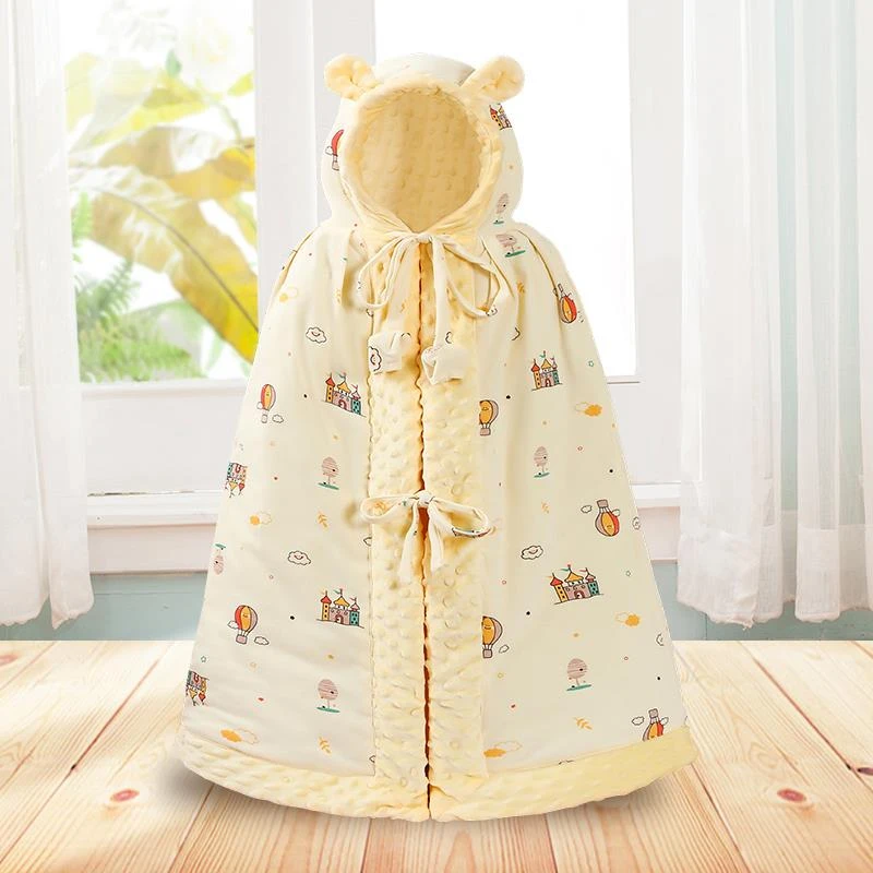 婴儿披风斗篷可伸手秋冬加厚儿童冬天外出挡风被抱宝宝防风衣外套